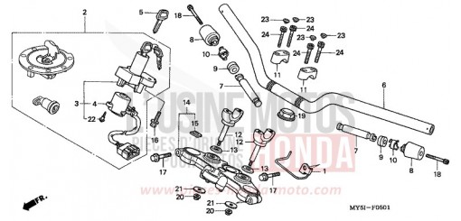 ROHRGRIFF/OBERE BRUECKE (CB500S) CB500S2 de 2002